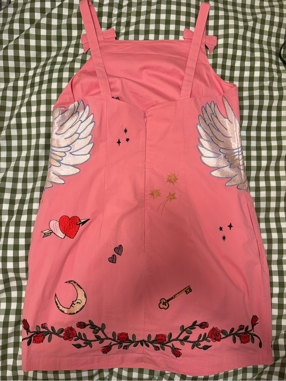 Anthropologie Pink Embroidered Swan & Celestial Mini Skirt - Picture 5 of 7
